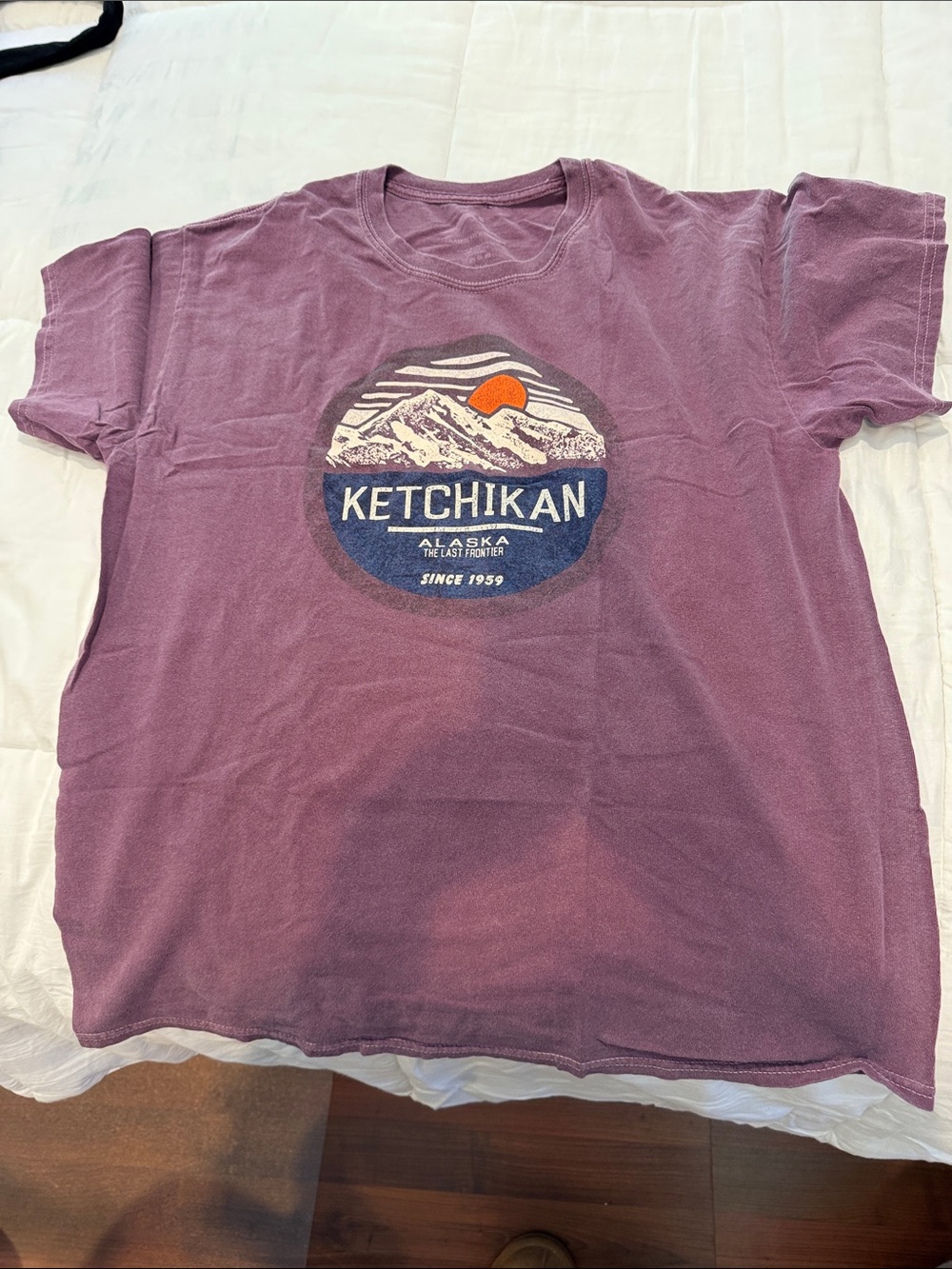 Ketchikan Alaska Graphic Tee - Dusty Purple, size large